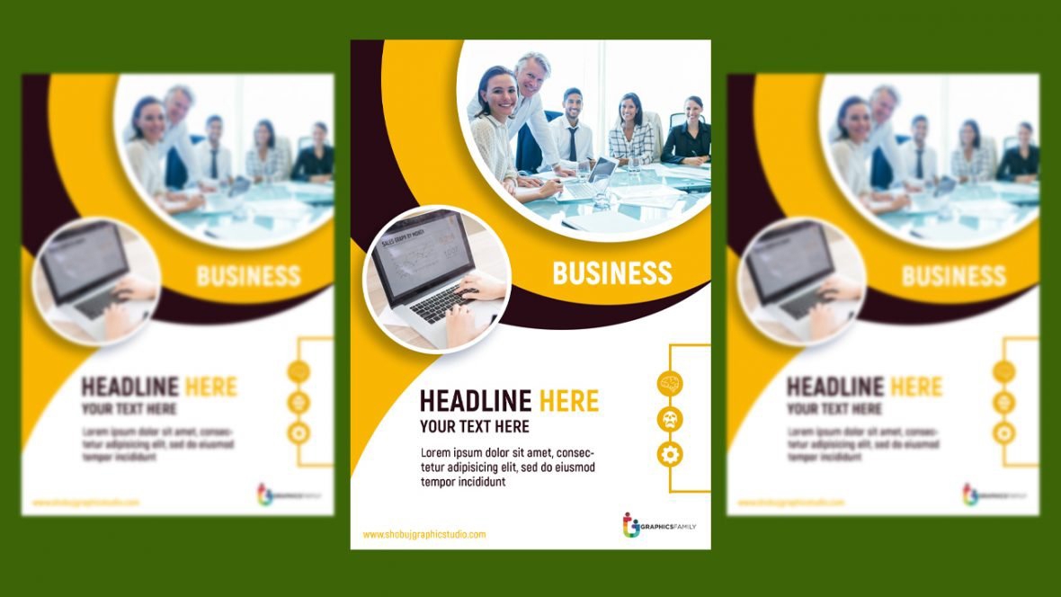 فایل طرح لایه باز تراکت تجاری مدرن انتزاعی psd - Modern Abstract Business Flyer Design psd