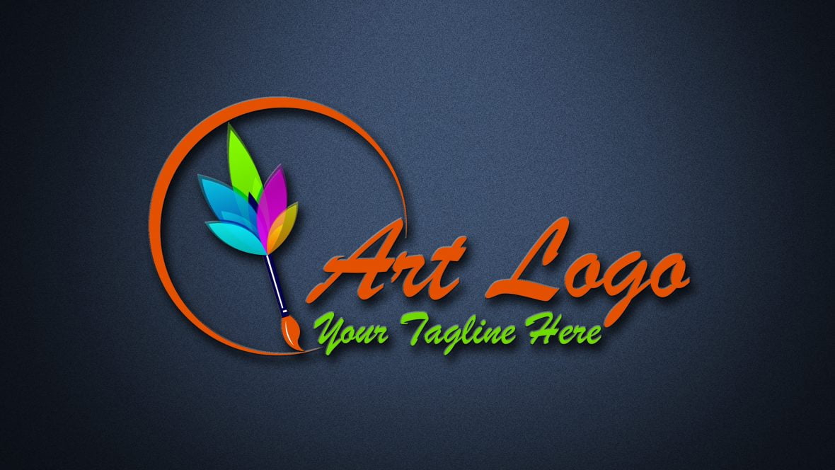 فایل قالب PSD طراحی لوگو هنر مدرن - Modern Art Logo Design PSD Template