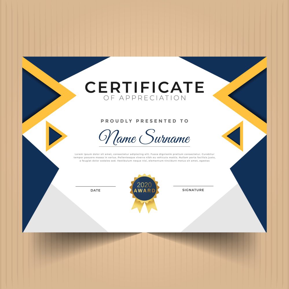 فایل الگوی گواهی جایزه مدرن - Modern Award Certificate Template