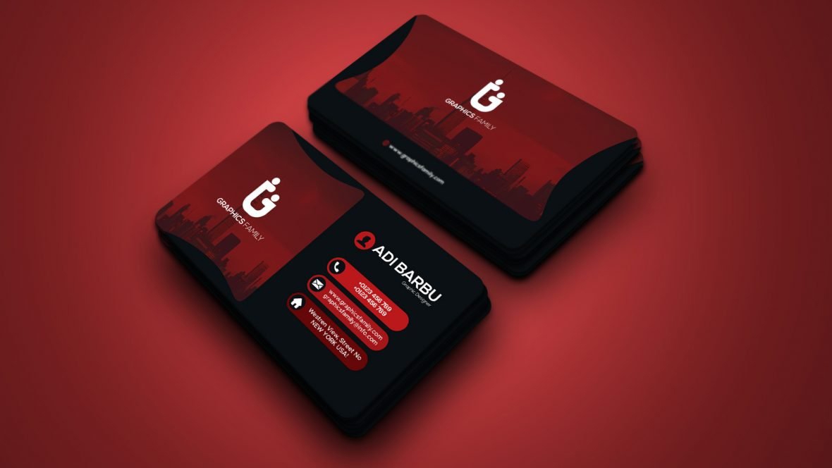فایل طرح کارت ویزیت مدرن و زیبا با رنگ‌های مشکی و قرمز - Modern Black and Red Elegant Visit Card Template Design