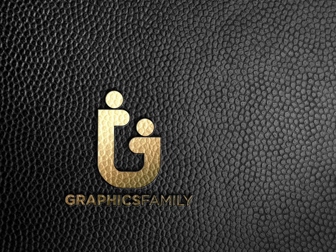 فایل موکاپ لوگو چرم مشکی مدرن - Modern Black Leather Logo Mockup