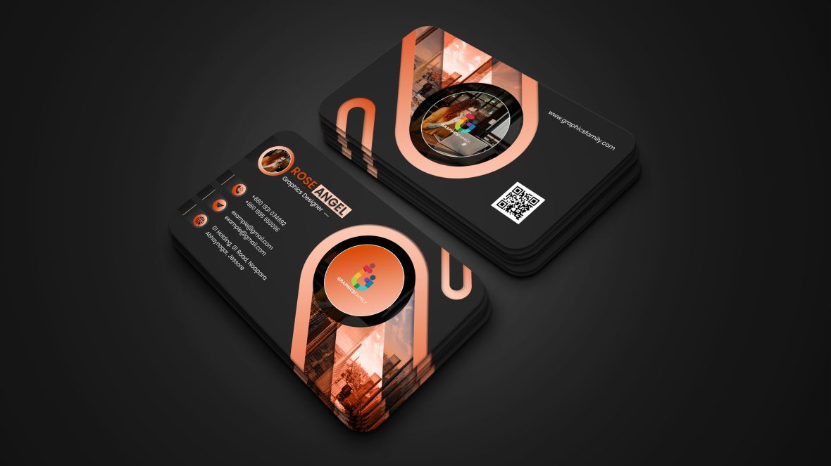 فایل طراحی کارت ویزیت مدرن با پس زمینه مشکی - Modern Business Card Design with Black Background