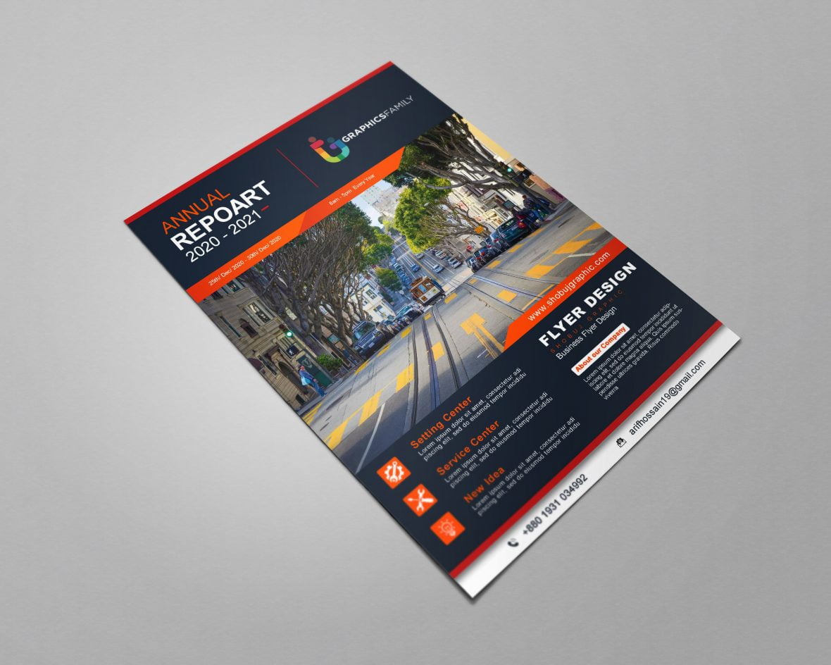 فایل بروشور تجاری مدرن با قالب psd عکس - Modern Business Flyer with Photo psd Template
