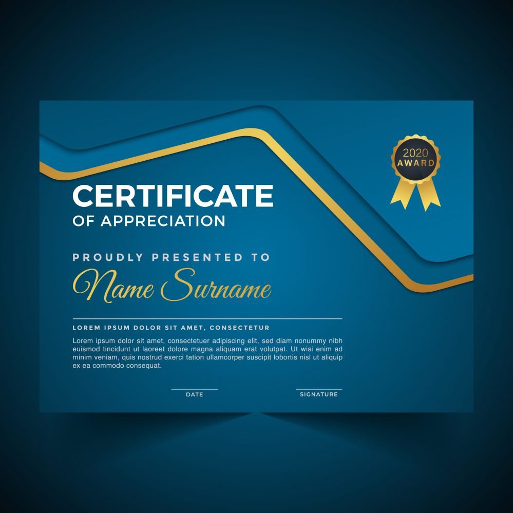 فایل الگوی مدرن تقدیرنامه - Modern Certificate Template of Appreciation