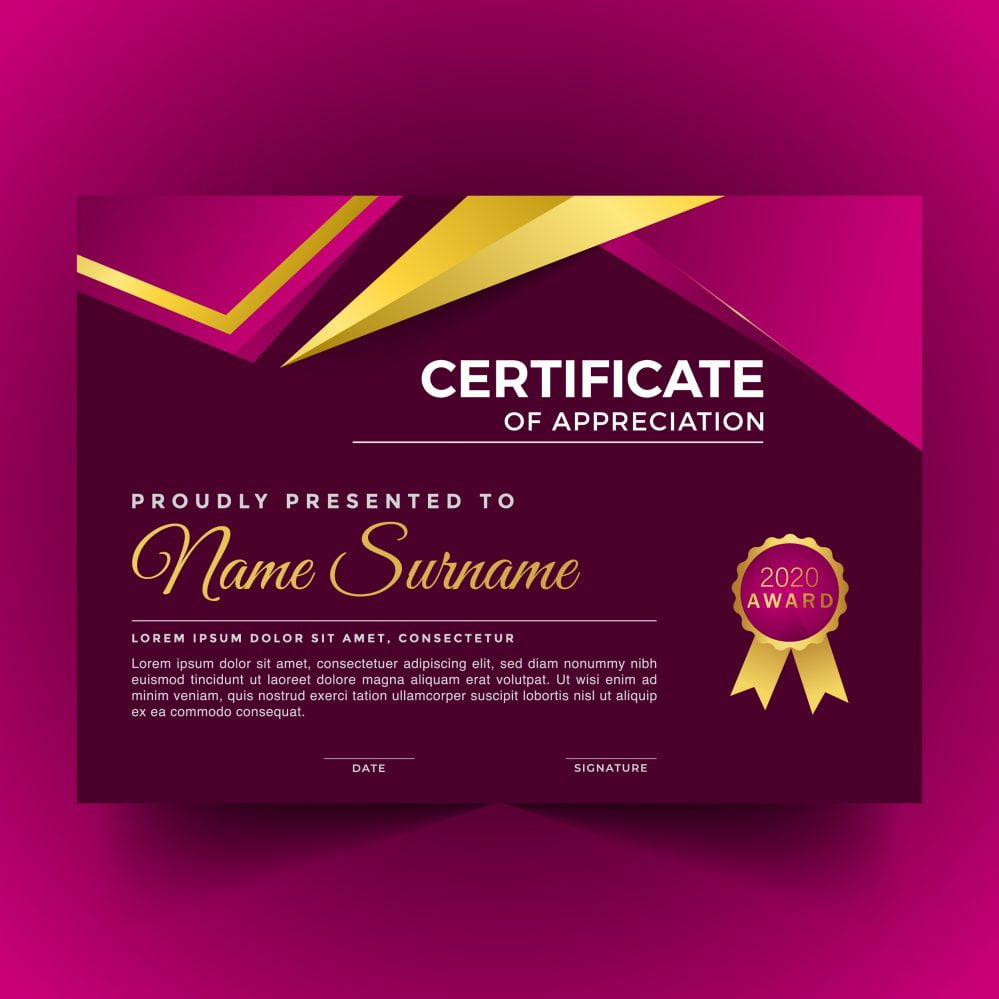 فایل الگوی گواهی مدرن - Modern certificate template