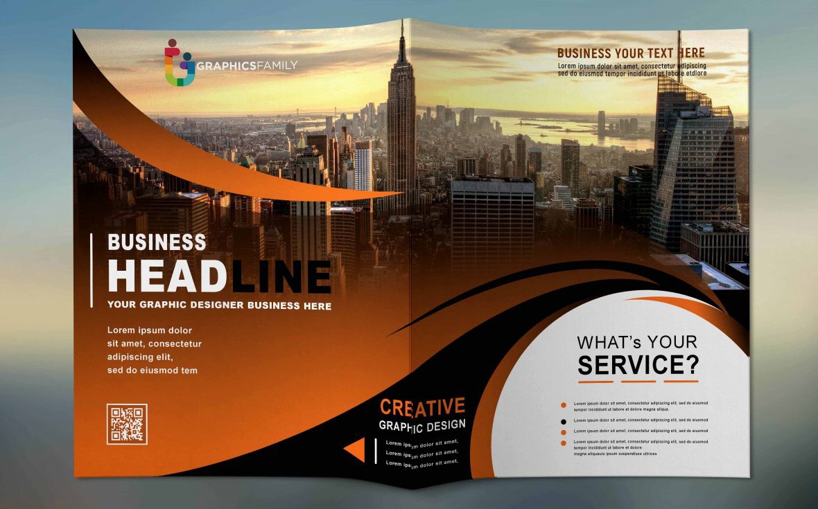 فایل قالب PSD لایه باز بروشور دو لت مدرن شرکتی - Modern Corporate Bi Fold Brochure Design Template PSD