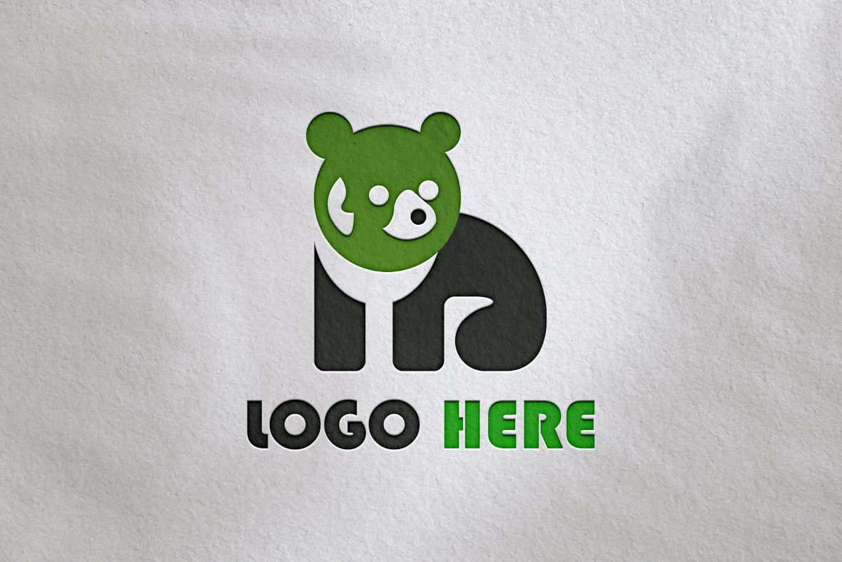 فایل موکاپ لوگو کاغذی مدرن برجسته کاری شده - Modern debossed paper logo mockup