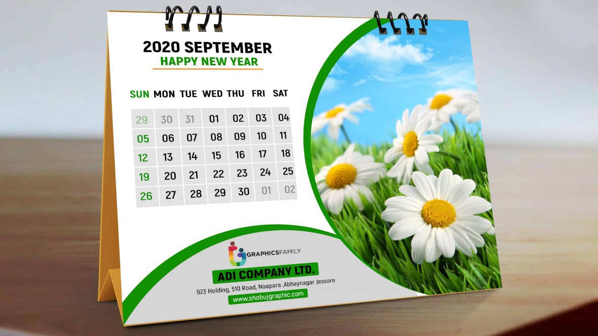 فایل الگوی طراحی تقویم رومیزی مدرن - Modern Desk Calendar Design Template