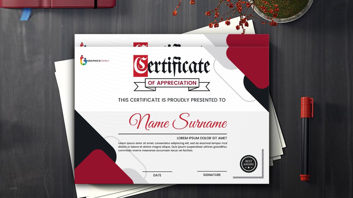 فایل الگوی گواهی مدرن و زیبا - Modern Elegant Certificate Template