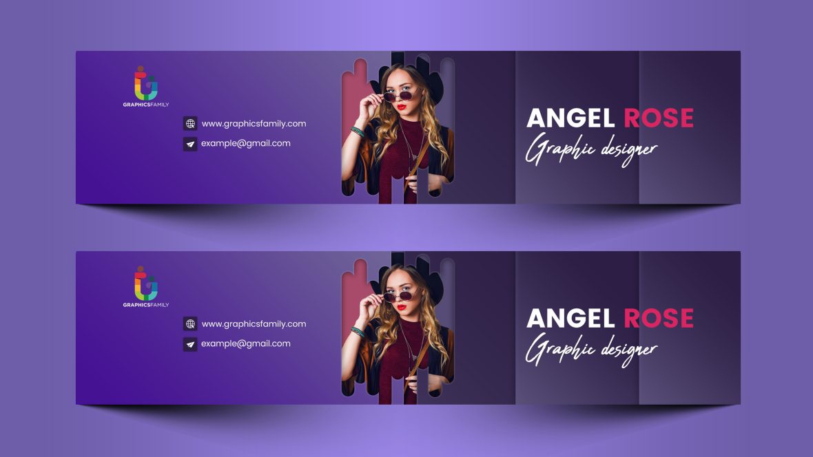 فایل طراحی هنری کانال یوتیوب مدرن بنفش - Modern Purple YouTube Channel Art Design
