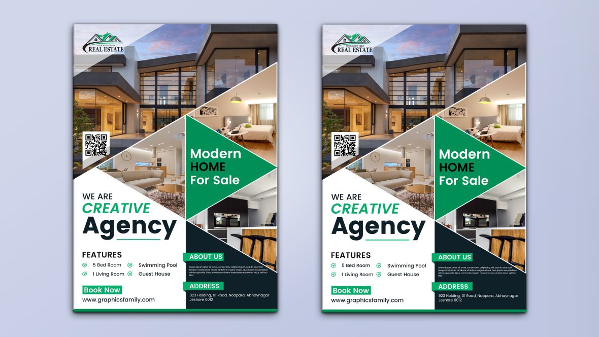 فایل طراحی بروشور املاک و مستغلات مدرن - Modern Real Estate Flyer Design