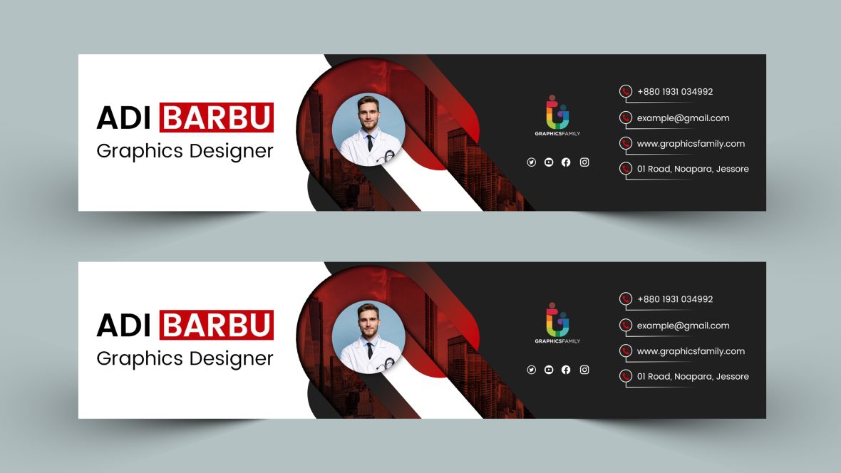 فایل طراحی هنری مدرن قرمز و مشکی برای کانال یوتیوب - Modern Red and Black YouTube Channel art Design