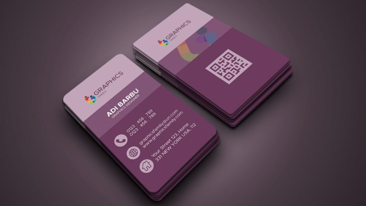 فایل قالب کارت ویزیت عمودی مدرن - Modern Vertical Business Card Template