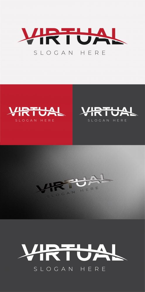 فایل طراحی لوگو مجازی مدرن - Modern Virtual Logo Design
