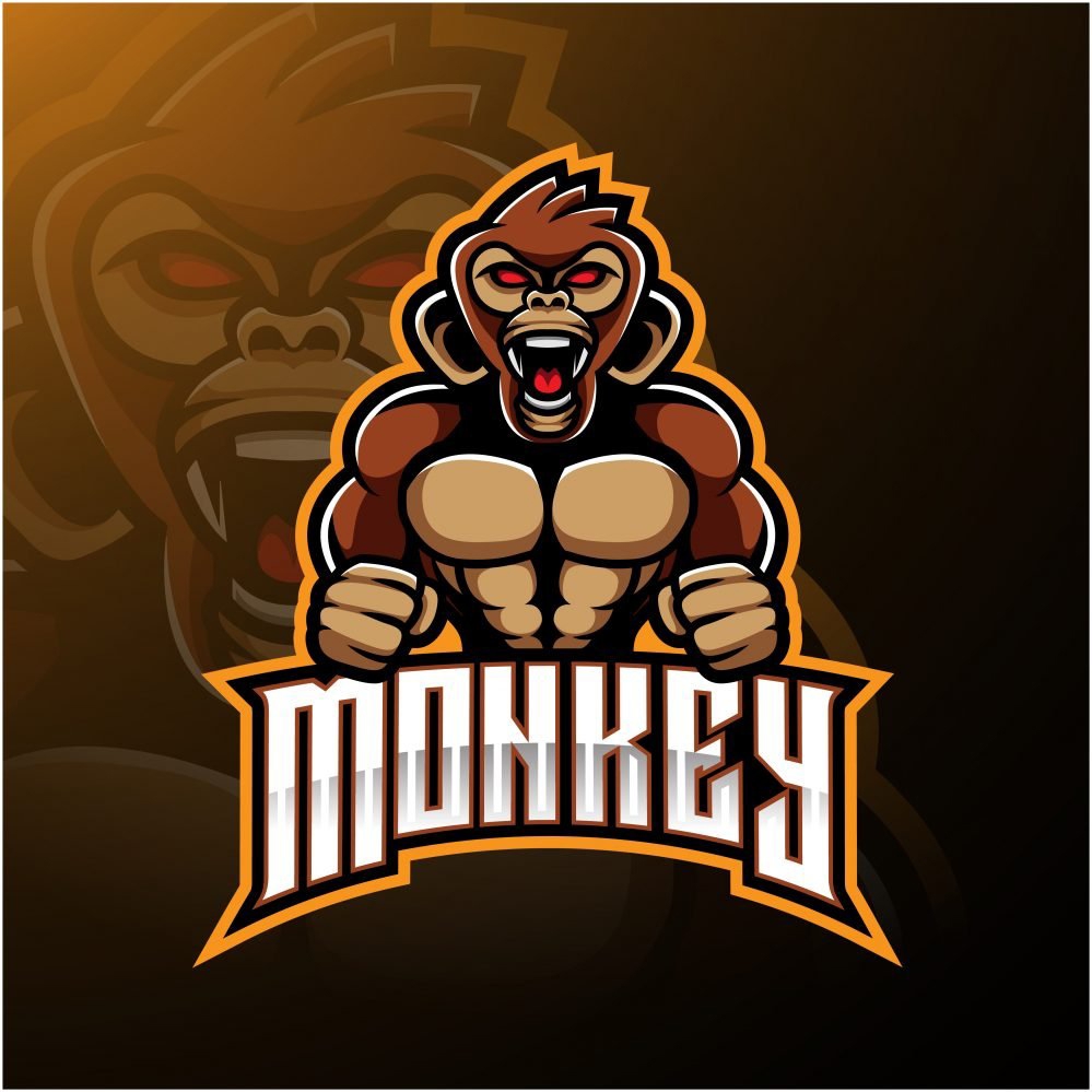 فایل طراحی لوگو ورزش‌های الکترونیکی میمون - Monkey Esports Logo Design