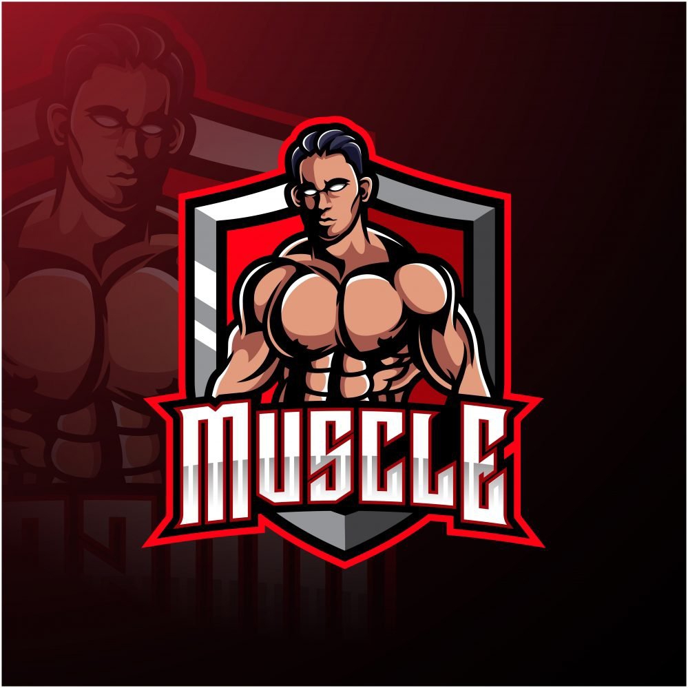 فایل لوگوی طلسم ورزش‌های الکترونیکی ماسل فایتر - Muscle Fighter Esports Mascot Logo