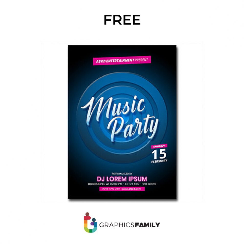 فایل بروشور مهمانی موسیقی PSD - Music Party Flyer PSD
