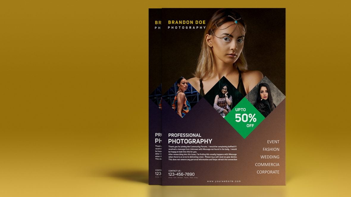 فایل طراحی قالب بروشور عکاس «باید داشته باشید» - Must Have” Photographer Flyer Template Design