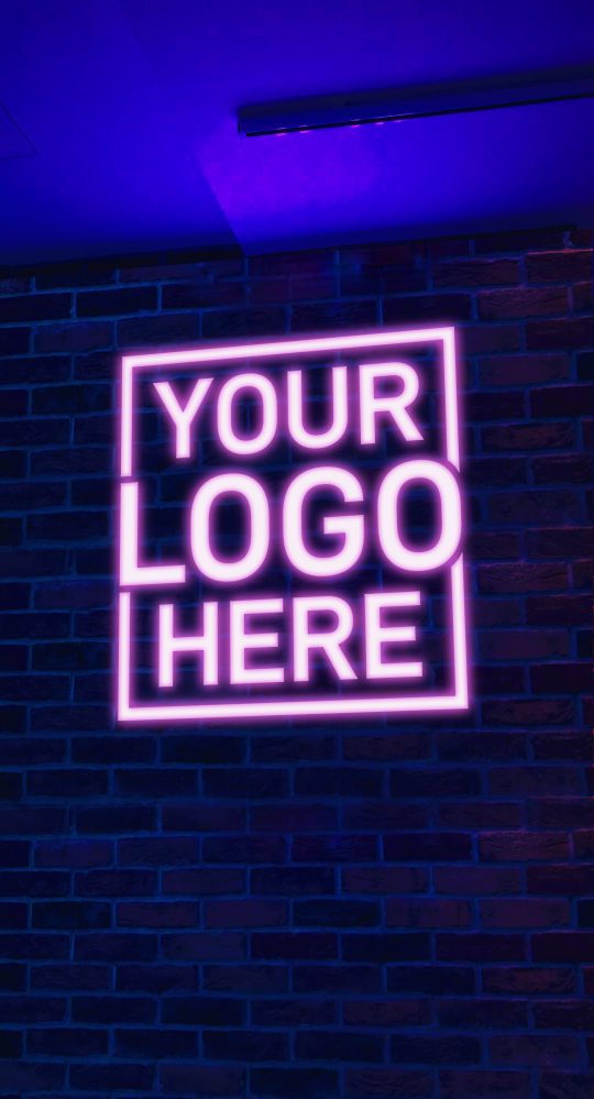 فایل موکاپ لوگو نئون - Neon Logo Mockup