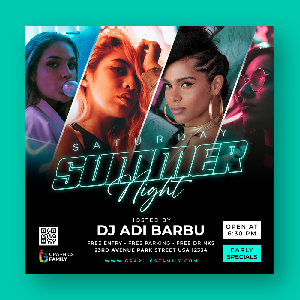 فایل الگوی بروشور باشگاه شبانه - Night Club Flyer Template