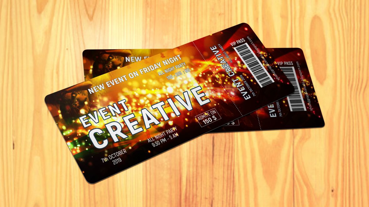 فایل الگوی طراحی بلیط رویداد مهمانی شبانه - Night Party Event Ticket Design Template