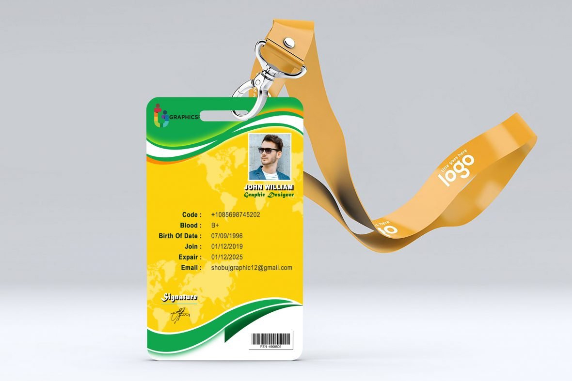 فایل طراحی کارت شناسایی اداری با سبکی رنگارنگ - Office Id-Card Design with Colorful Style