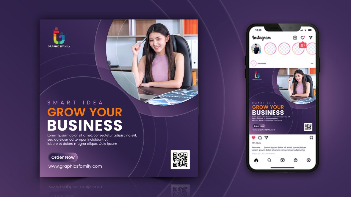 فایل قالب طراحی پست اینستاگرام اداری - Office Instagram Post Design Template