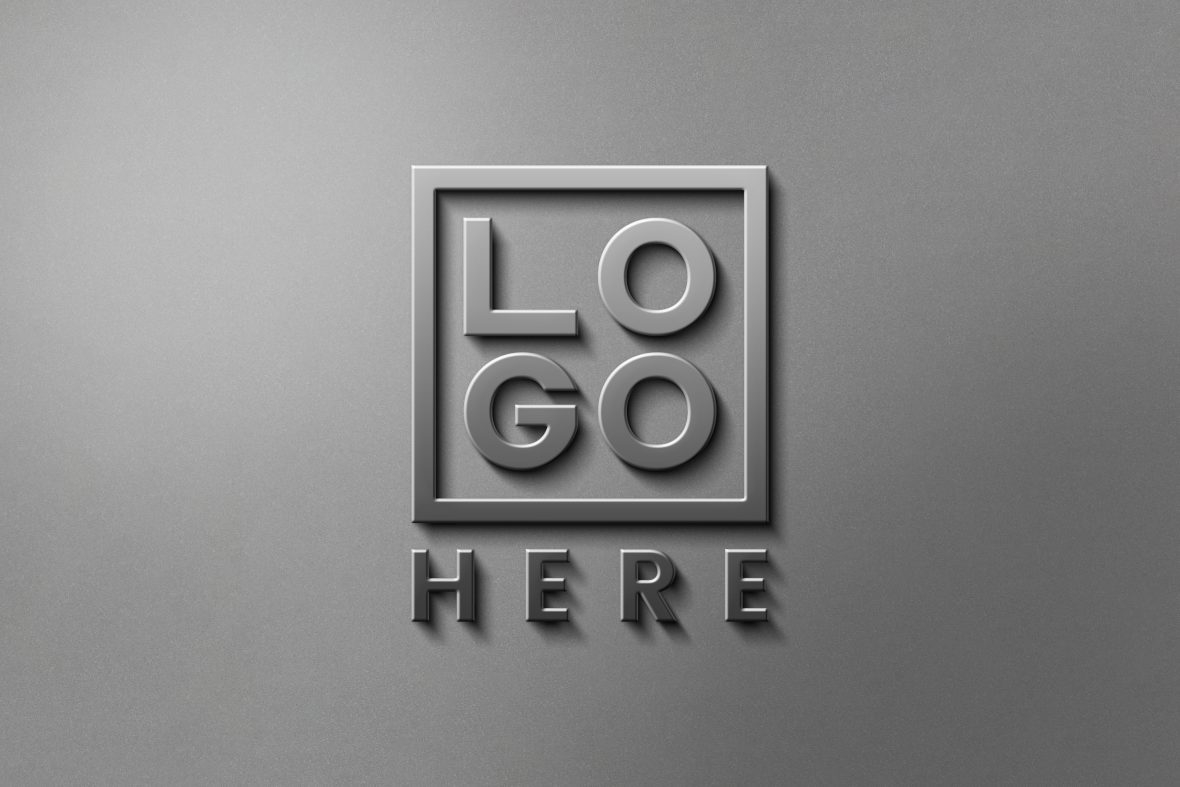 فایل موکاپ لوگو دیواری فلزی اداری - Office Wall Steel Logo Mockup