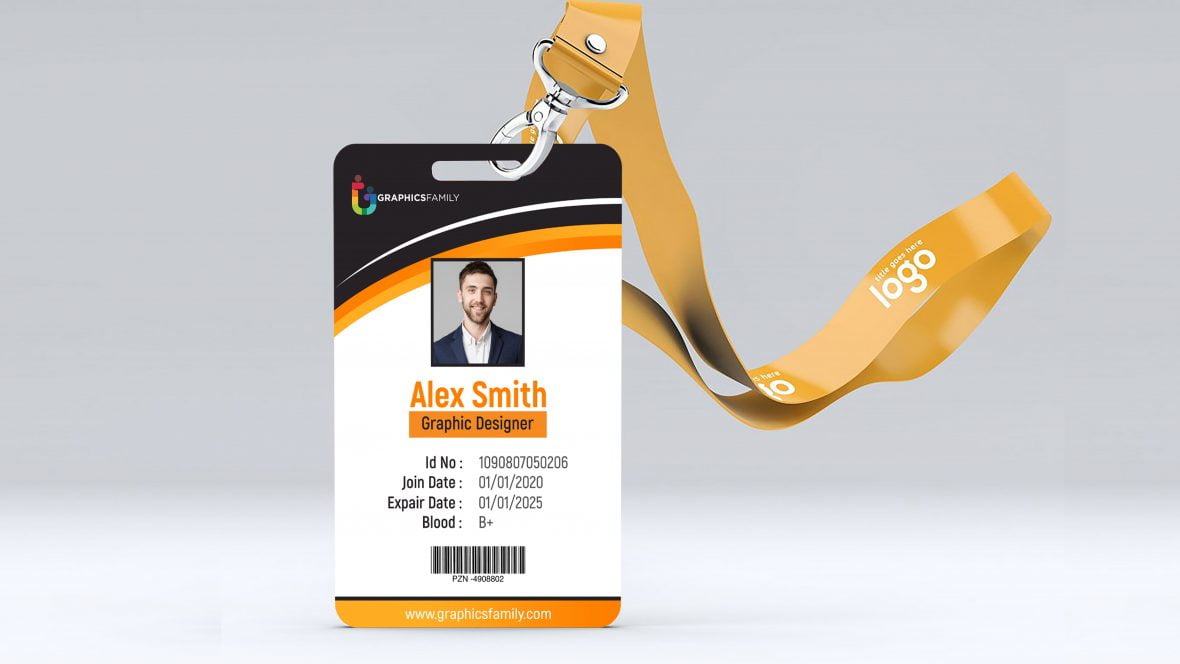 فایل الگوی طراحی کارت شناسایی آنلاین psd - Online Id Card Design Template psd
