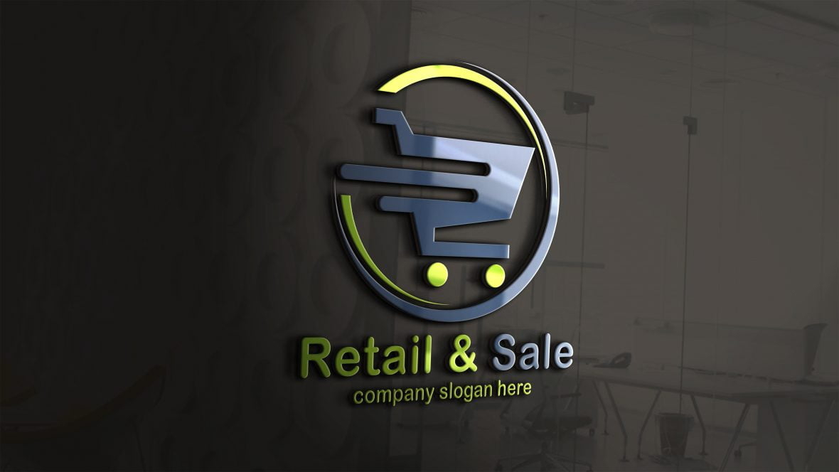فایل قالب psd طراحی لوگو فروشگاه آنلاین - Online Shopping Logo Design psd Template