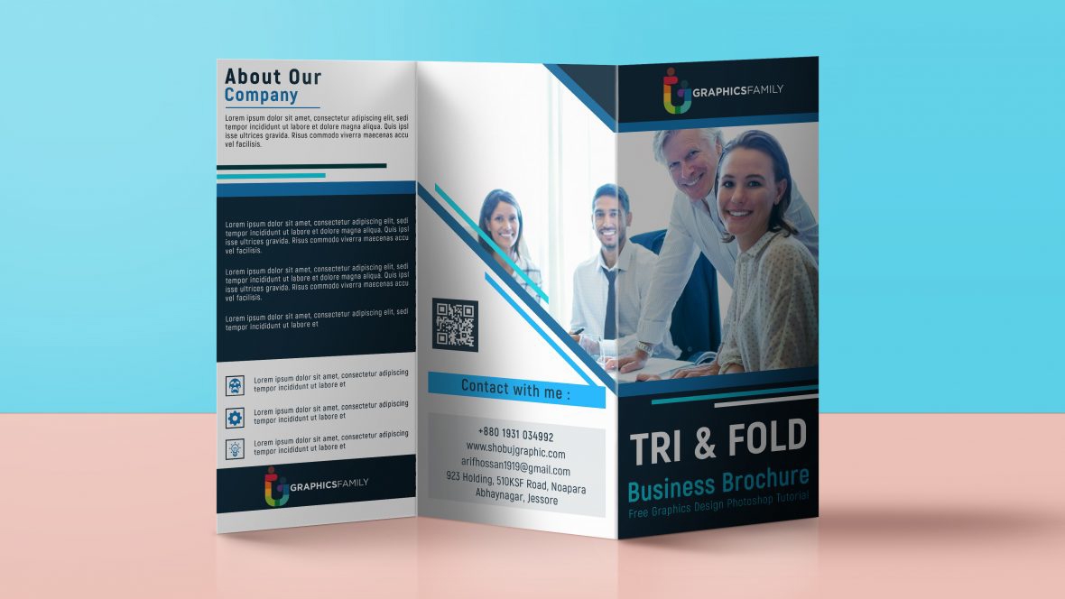 فایل الگوی طراحی بروشور سه لت مخصوص آنلاین - Online Specialist Tri-Fold Brochure Design Template