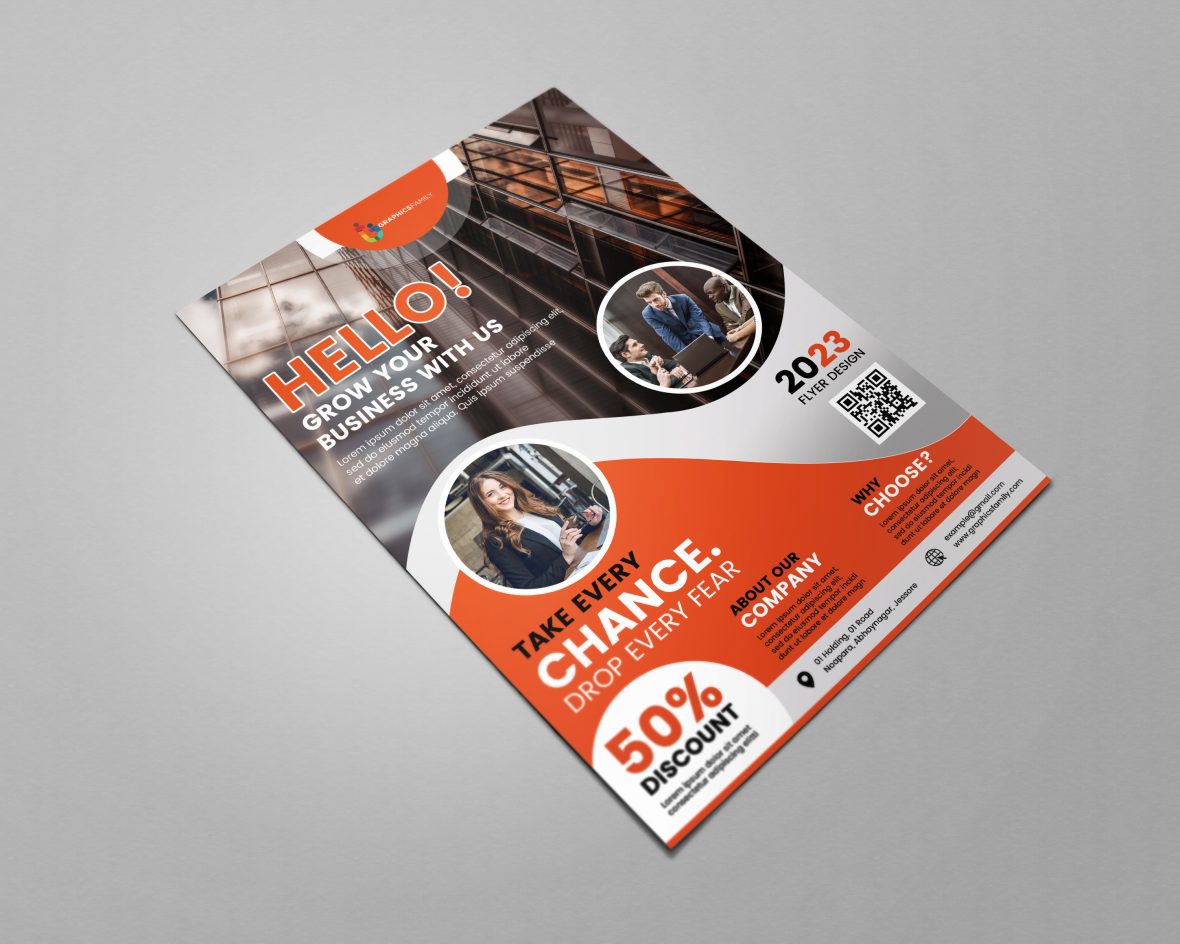 فایل الگوی طراحی بروشور تجاری نارنجی - Orange Business Flyer Design Template