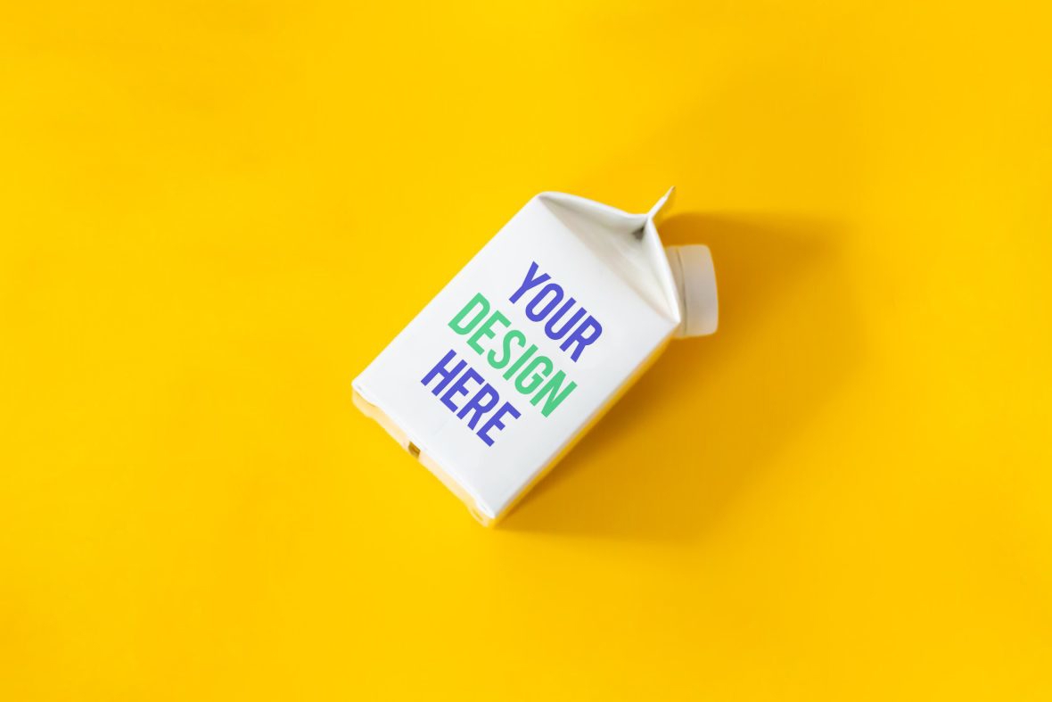 فایل ماکت بطری شیر ارگانیک - Organic Milk Bottle Mockup