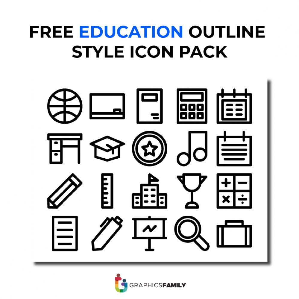 فایل بسته آیکون‌های آموزشی طرح کلی - Outline Education Icons Pack