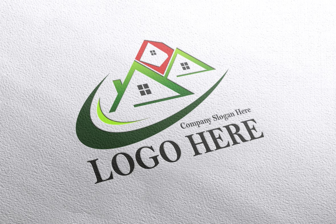 فایل موکاپ لوگو رنگارنگ پرس شده با کاغذ - Paper Pressed Colorful Logo Mockup