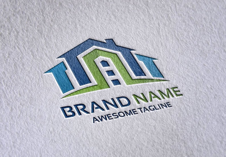 فایل موکاپ لوگو پرس شده با کاغذ - Paper Pressed Logo Mockup
