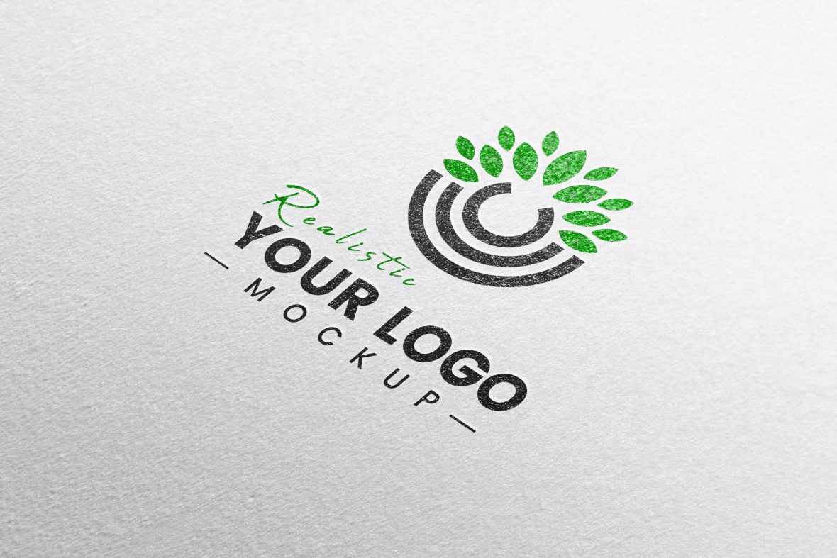 فایل موکاپ لوگو با بافت کاغذ - Paper Texture Logo Mockup