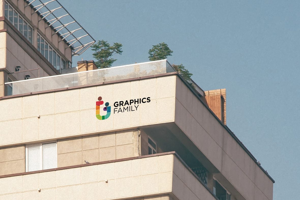 فایل موکاپ لوگوی واقع‌گرایانه پنت هاوس - Penthouse realistic logo mockup
