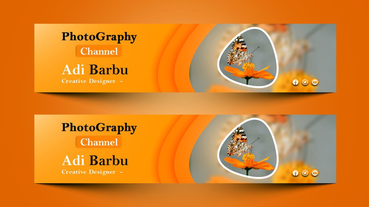 فایل الگوی طراحی هنری کانال یوتیوب عکاسی - Photography YouTube Channel Art Design Template