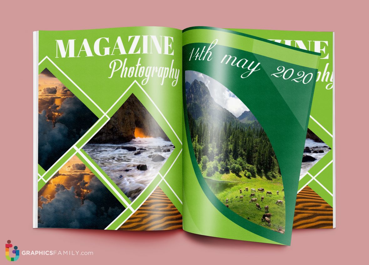 فایل ماکت مجله واقع‌گرایانه - Photorealistic Magazine MockUp