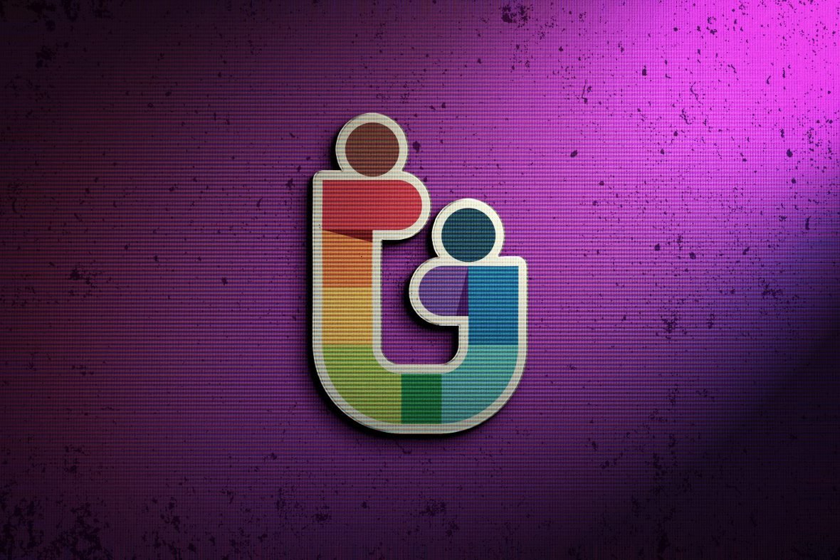 فایل موکاپ لوگو فتوشاپ با افکت‌های رترو - Photoshop Logo Mock-up with Retro Effects