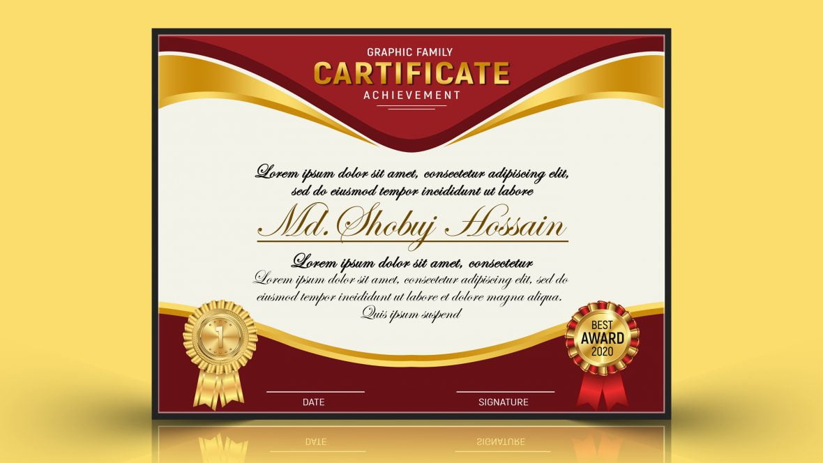 فایل طراحی گواهینامه مدرن فتوشاپ - Photoshop Modern Certificate Design