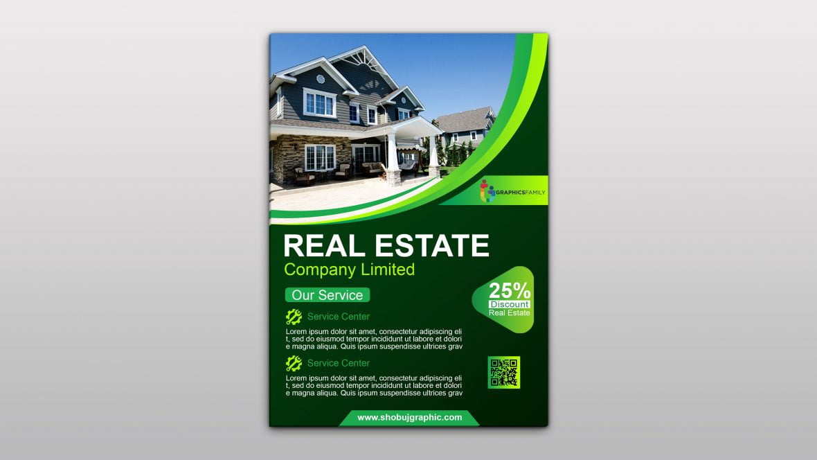 فایل قالب بروشور مدرن فتوشاپ املاک و مستغلات - Photoshop Real Estate Modern Flyer Template