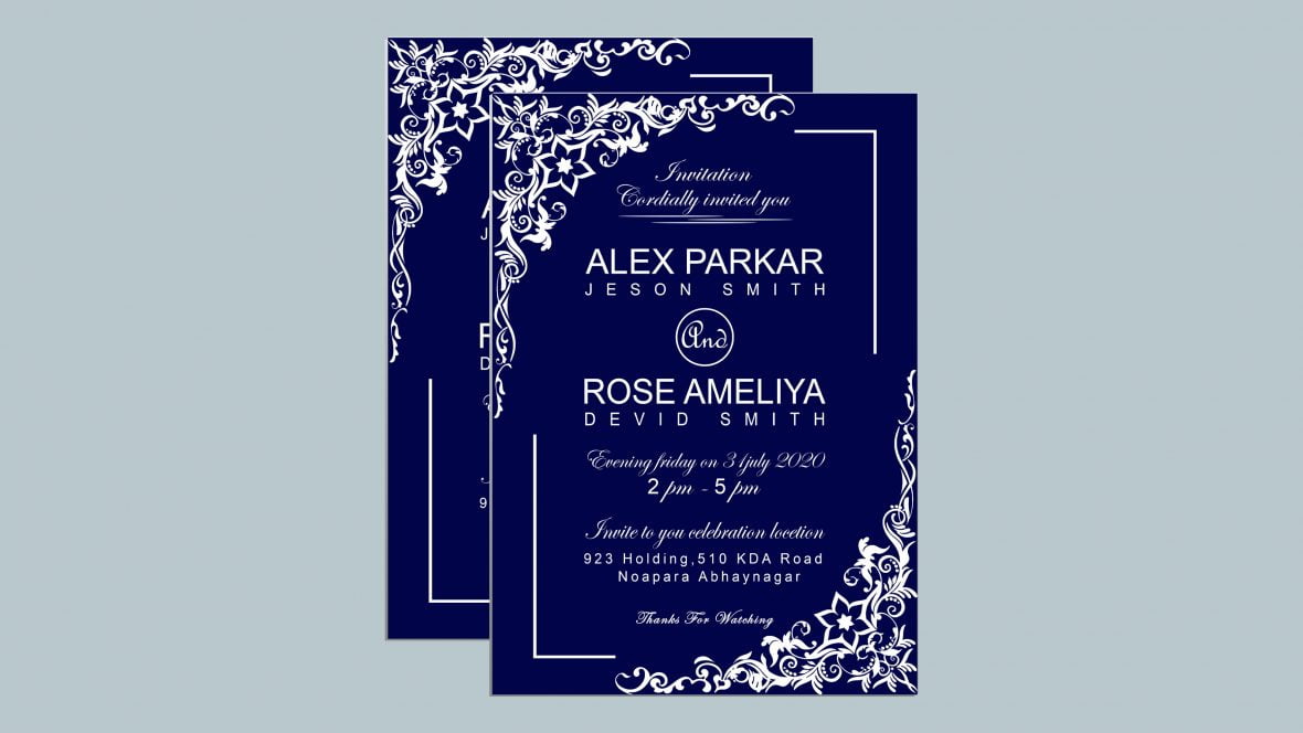 فایل طراحی کارت دعوت عروسی با فتوشاپ - Photoshop Wedding Invitation Card Design