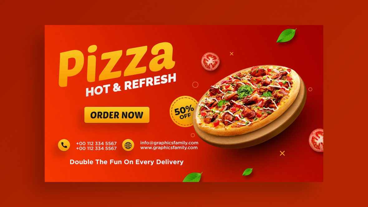 فایل بنر رسانه اجتماعی رستوران پیتزا - Pizza Restaurant Social Media Banner