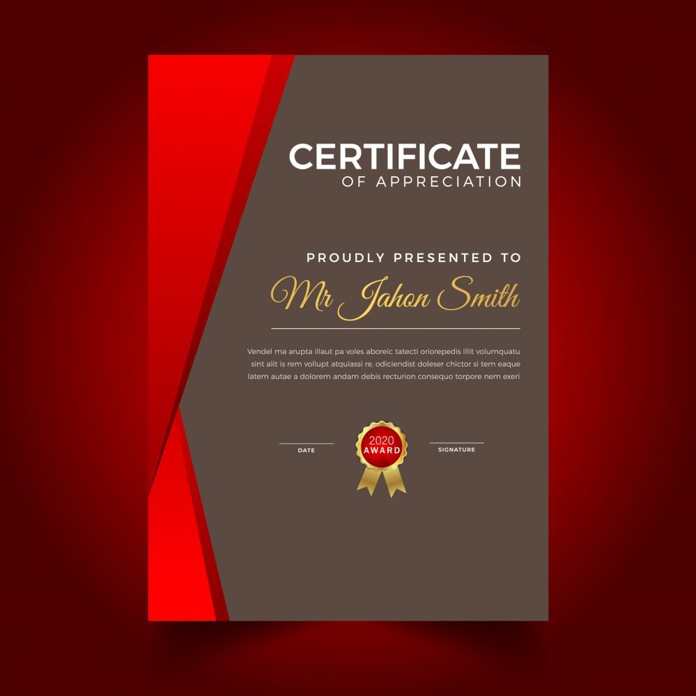 فایل الگوی گواهی پرتره - Portrait Certificate Template