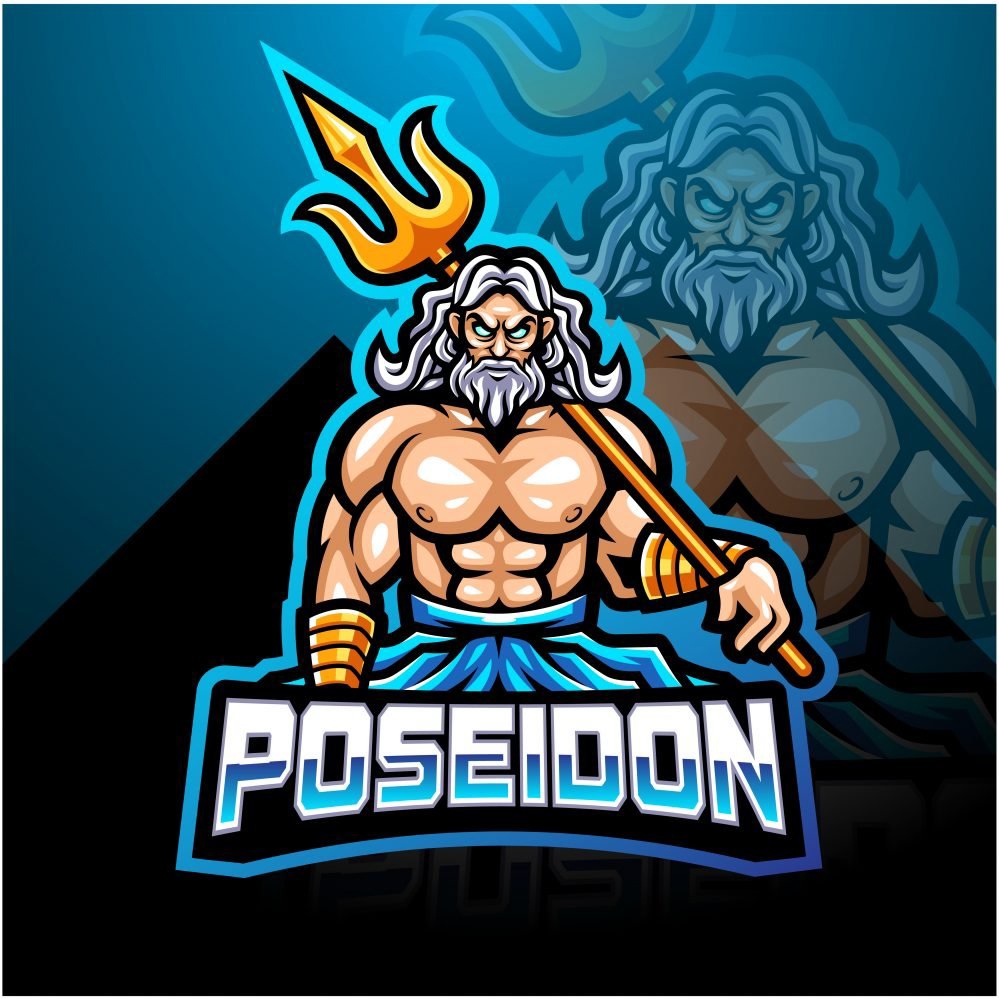 فایل لوگوی طلسم پوزیدون افسانه - Poseidon Legend Mascot Logo