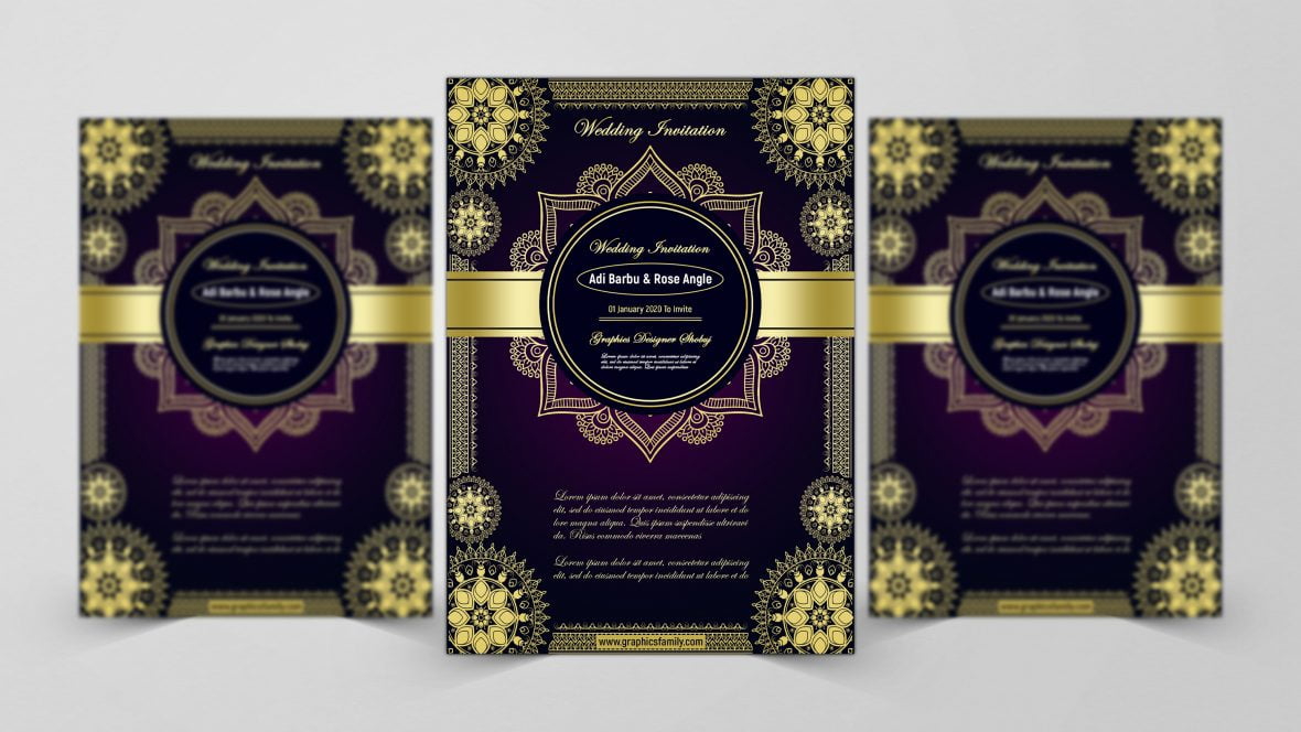 فایل کارت دعوت عروسی ممتاز با وضوح بسیار بالا - Premium Wedding Invitation With Very High Resolution