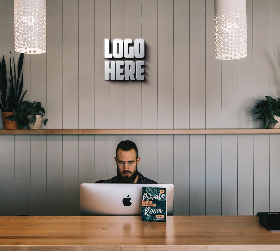 فایل موکاپ لوگو اتاق خصوصی - Private Room Logo Mockup