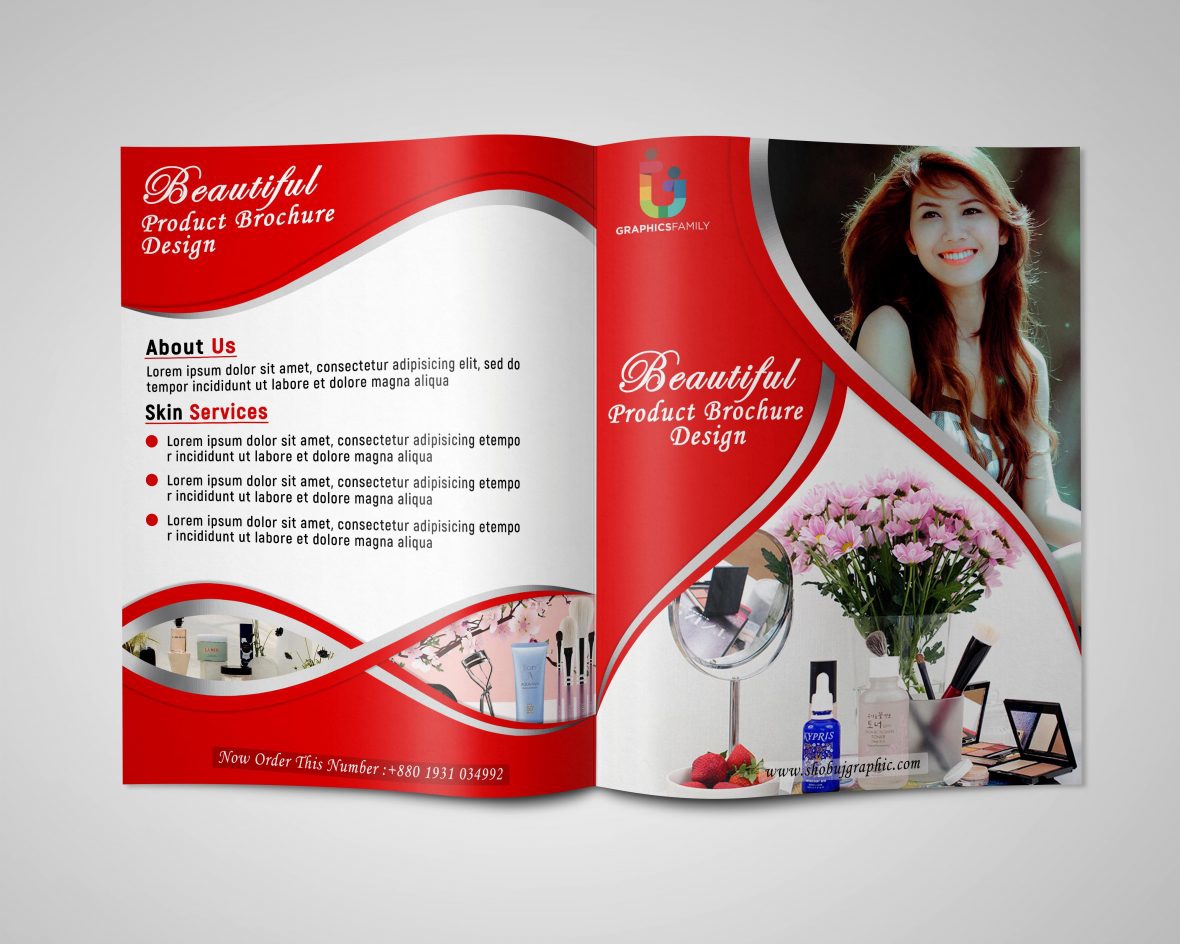 فایل طرح بروشور دو لت PSD محصول - Product PSD Bi Fold Brochure Design